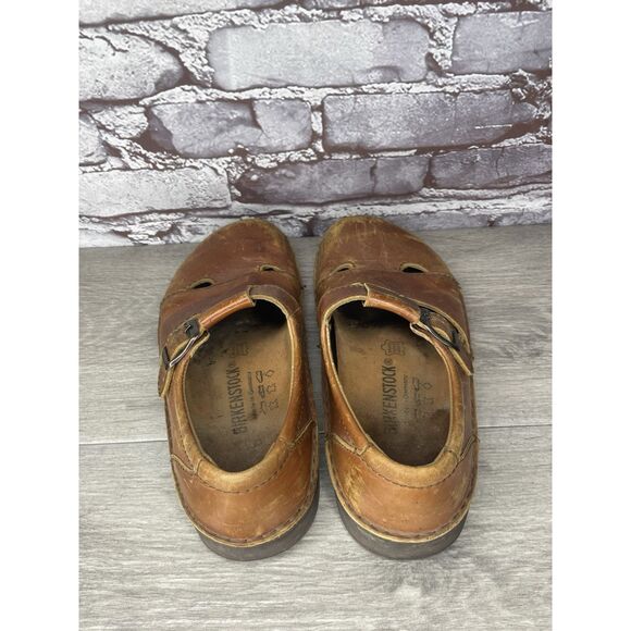 Birkenstock Clog Brown Leather Buckle Strap Clogs Shoes Women Sz 38EU/7.5M US M5 - Picture 6 of 16